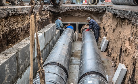 Фото теплотехнических труб под землей